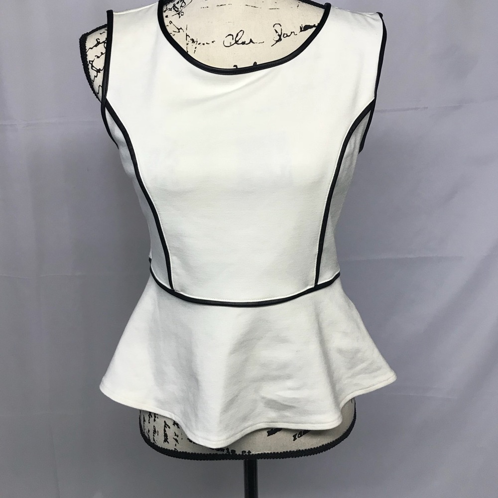 White peplum top